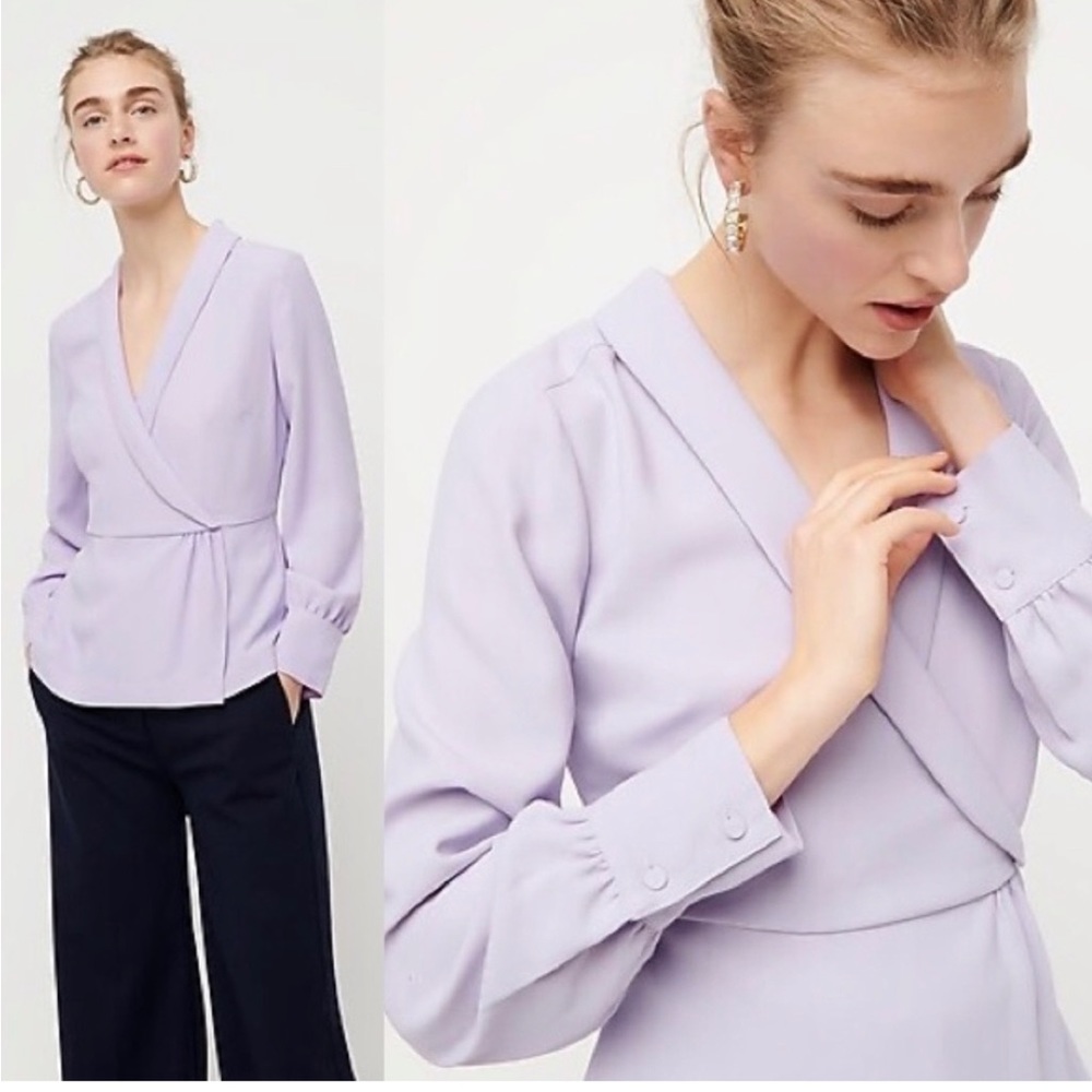 J. Crew Drapey Faux-wrap top